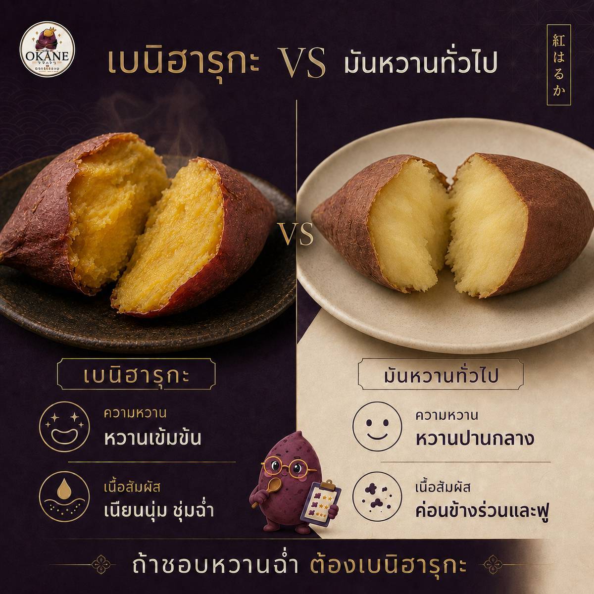 เบนิฮารุกะ vs มันหวานทั่วไป